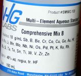 VHG Labs Comprehensive Mix B Multi-Element Standard in 40% aq. regia, 10μg/mL, 100 mL HDPE Bottle - SM80B-100